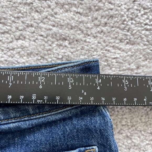 Madewell Emmett Wide-Leg Jeans Womens 28 Blue High Rise Raw Hem Cropped Denim - Picture 10 of 15